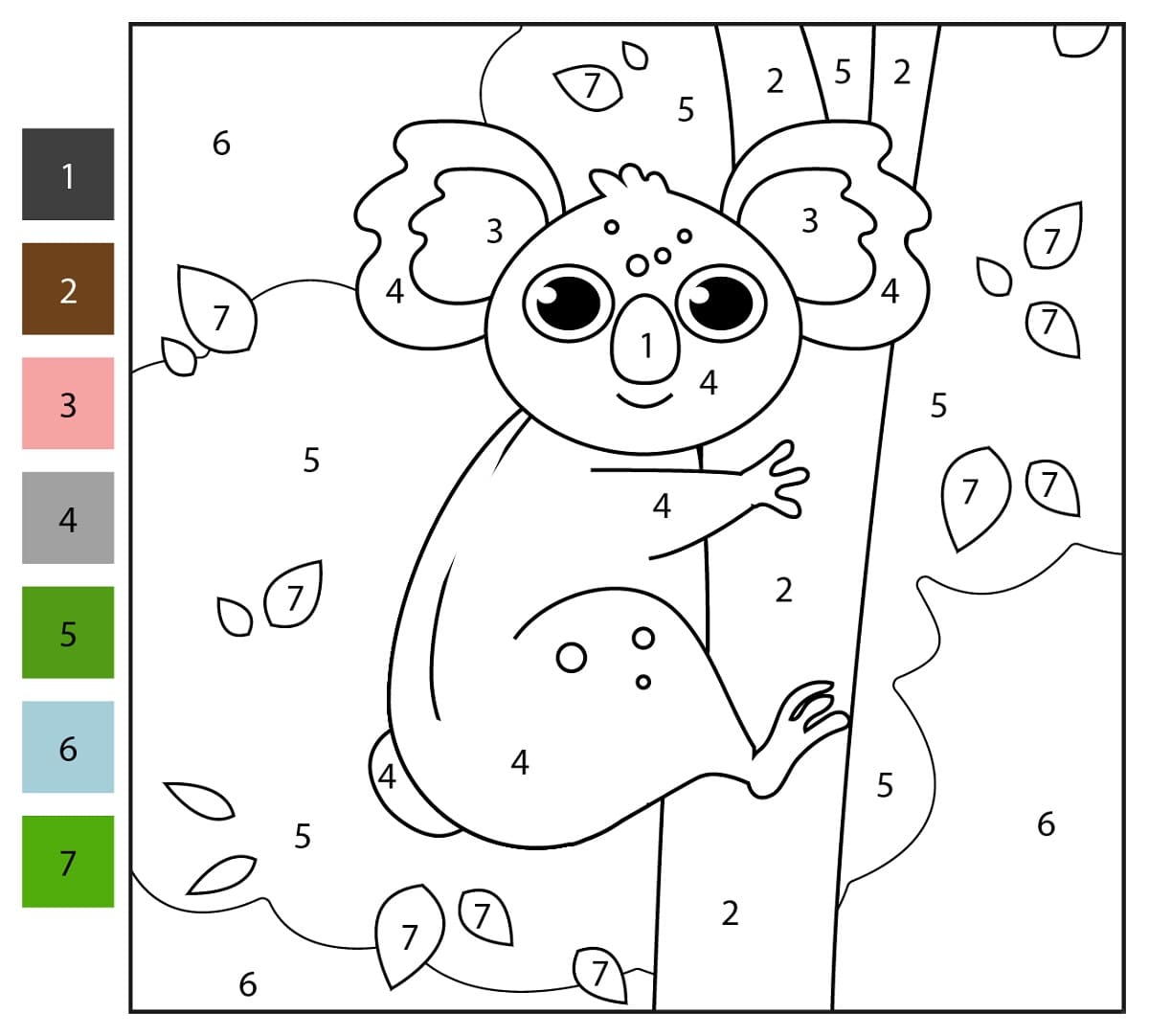 Koala mignon Coloriage Magique