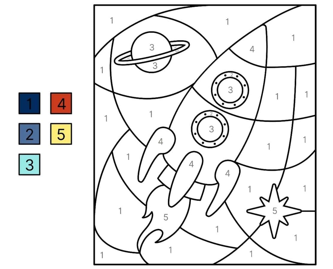 La Fusée Coloriage magique