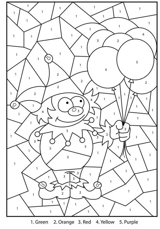 Le Clown Coloriage magique