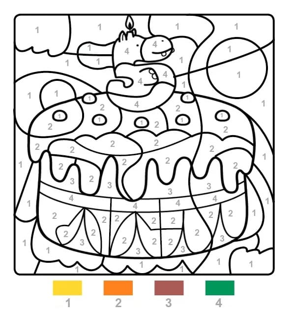 Le Gâteau Coloriage magique
