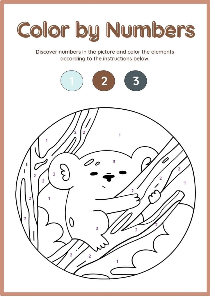 Mignon bébé Koala Coloriage Magique