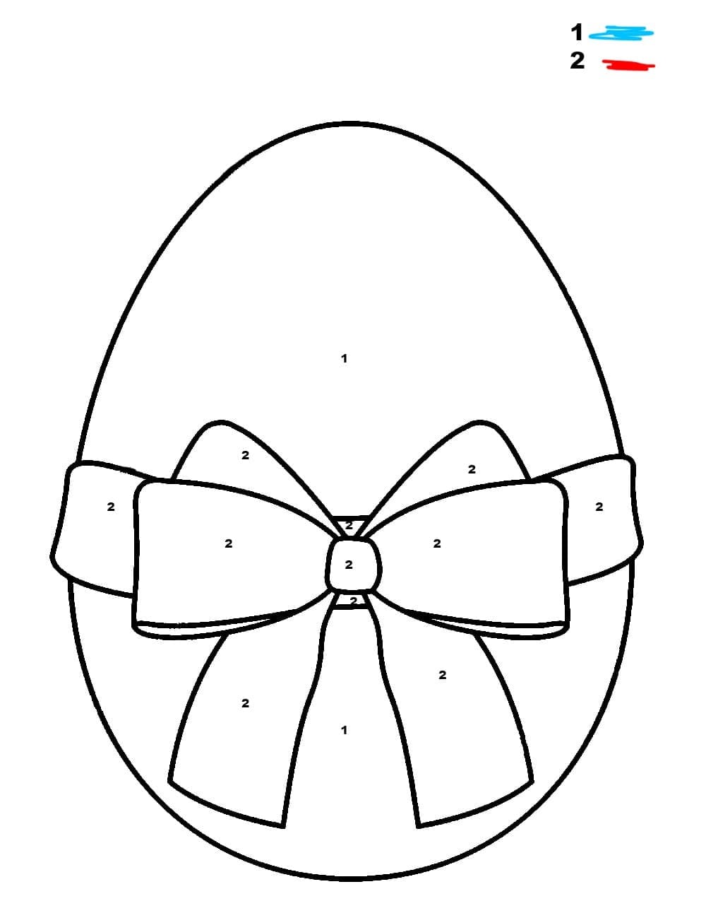 Simple Œuf de Pâques Coloriage magique