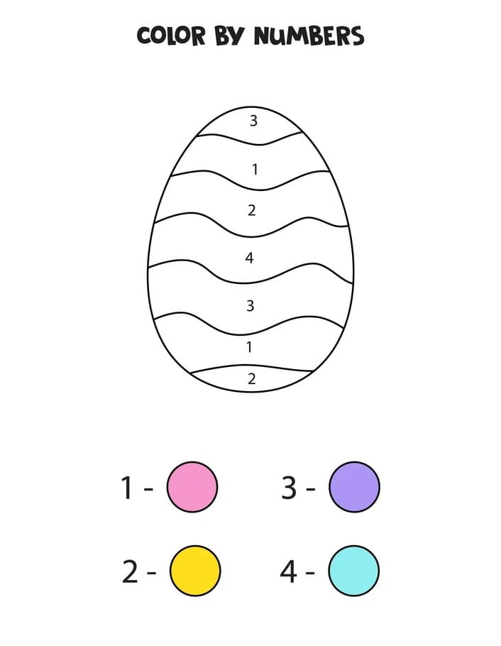 Œuf de Pâques coloré Coloriage magique