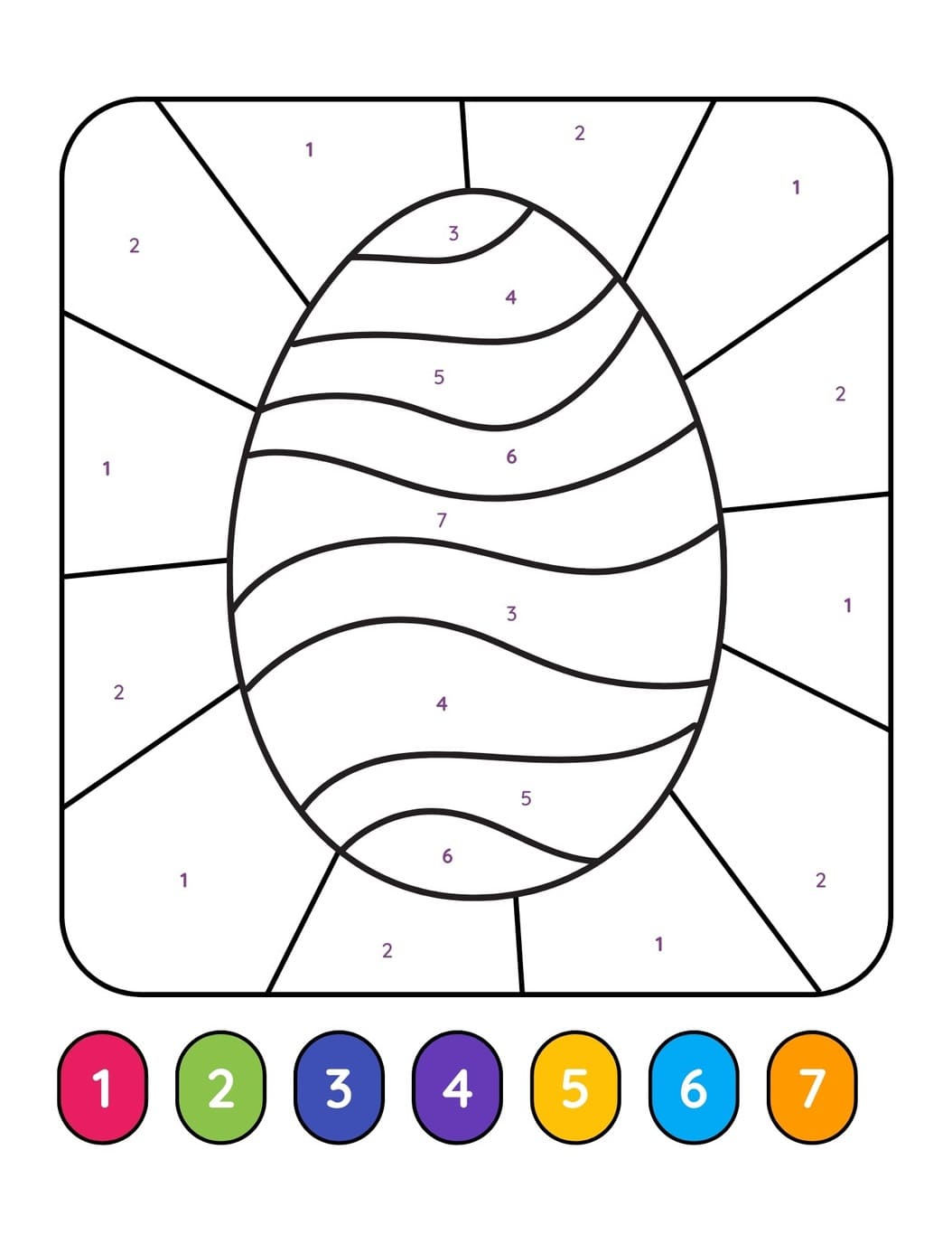 Œuf de Pâques Coloriage Magique Feuille