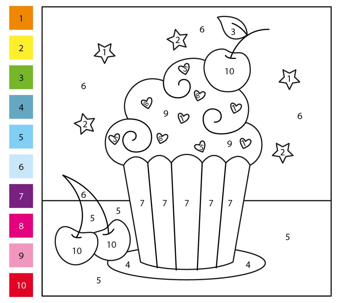 Adorable Cupcake Coloriage magique