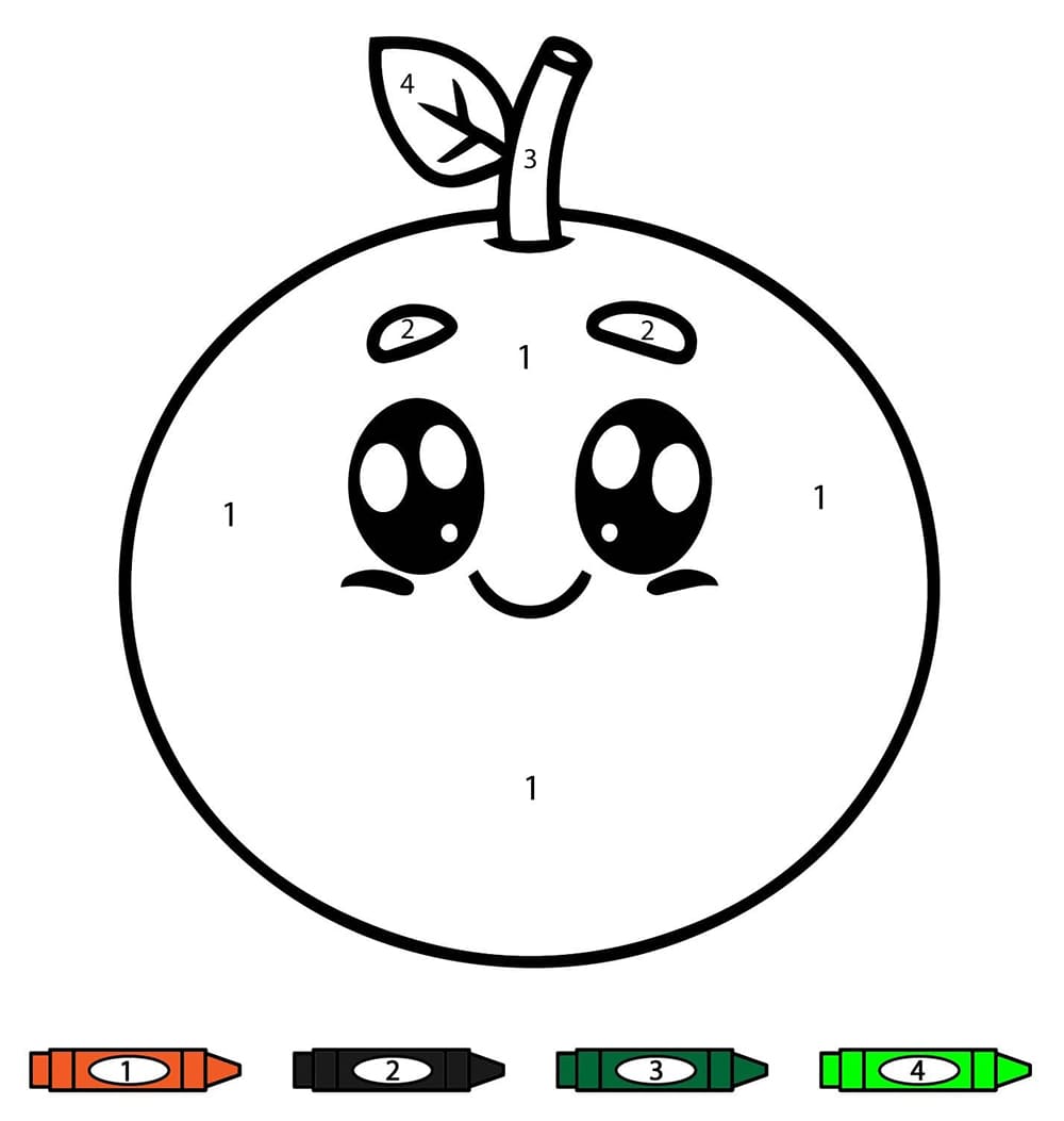 Adorable Orange Coloriage Magique