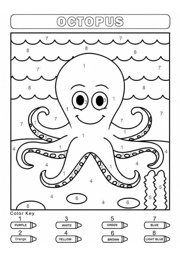 Adorable Pieuvre Coloriage magique