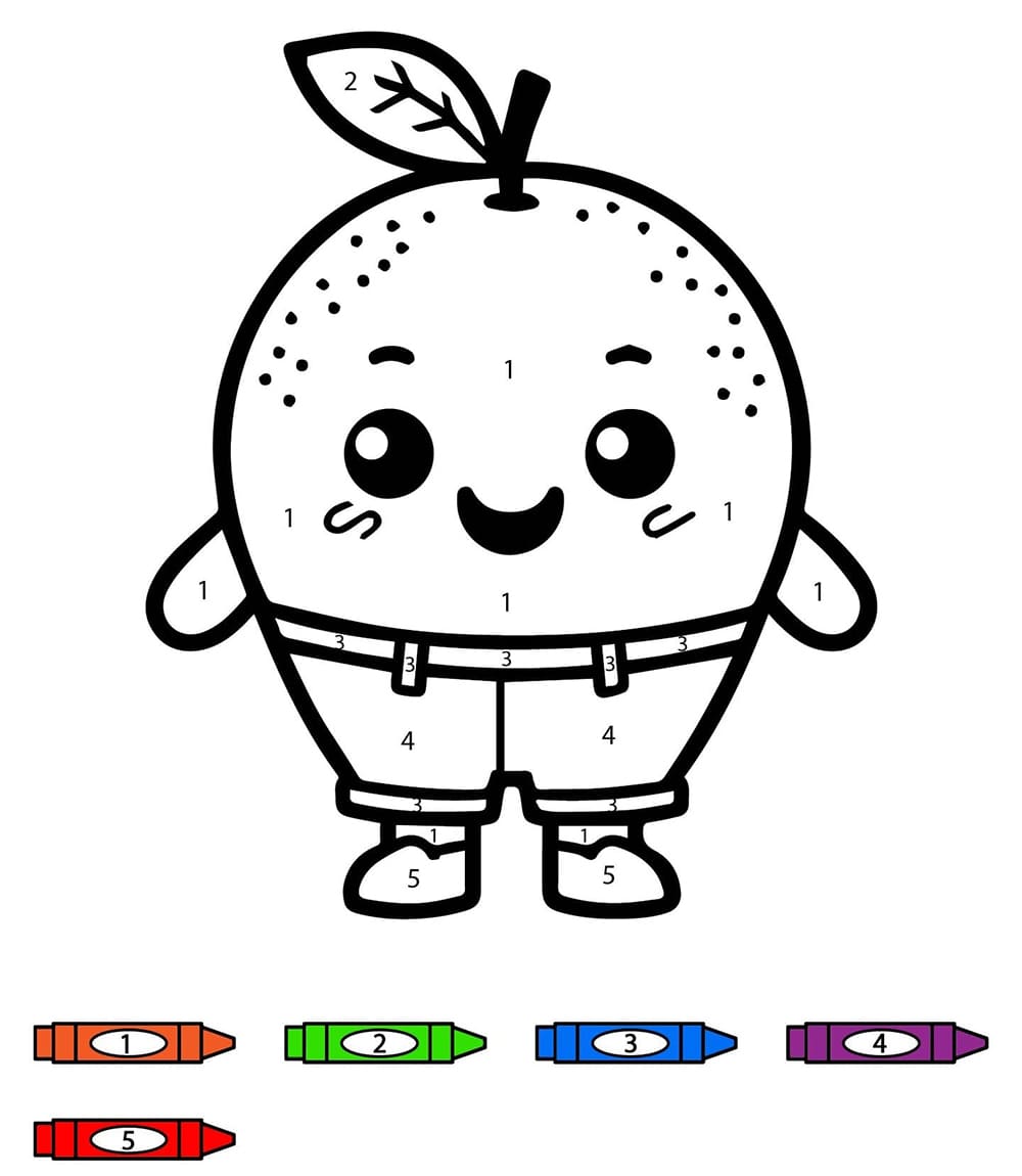 Bébé Orange Coloriage Magique