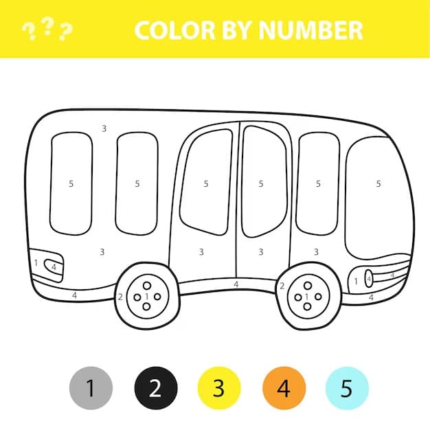 Bus drôle Coloriage magique