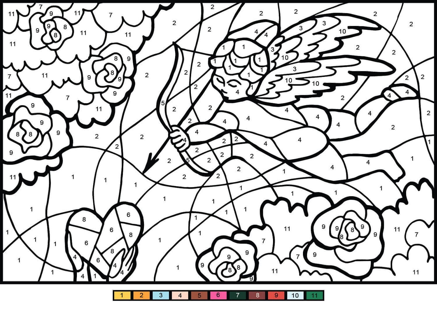 Cupidon Coloriage Magique