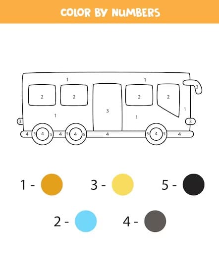 Facile Bus Coloriage magique