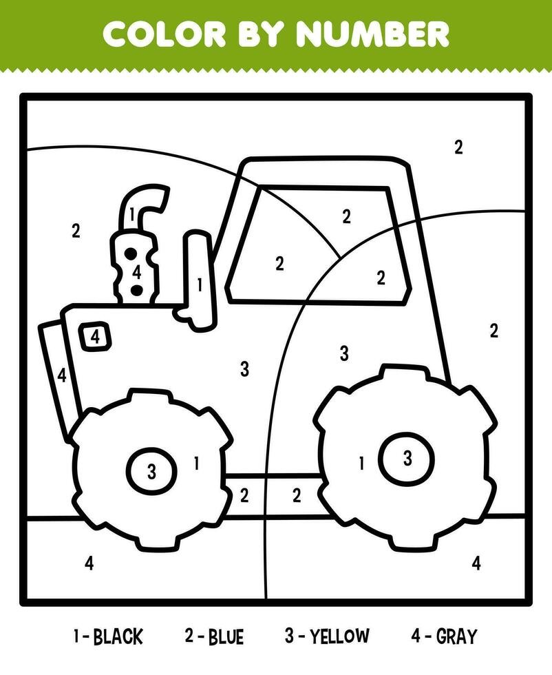 Facile Tracteur Coloriage Magique
