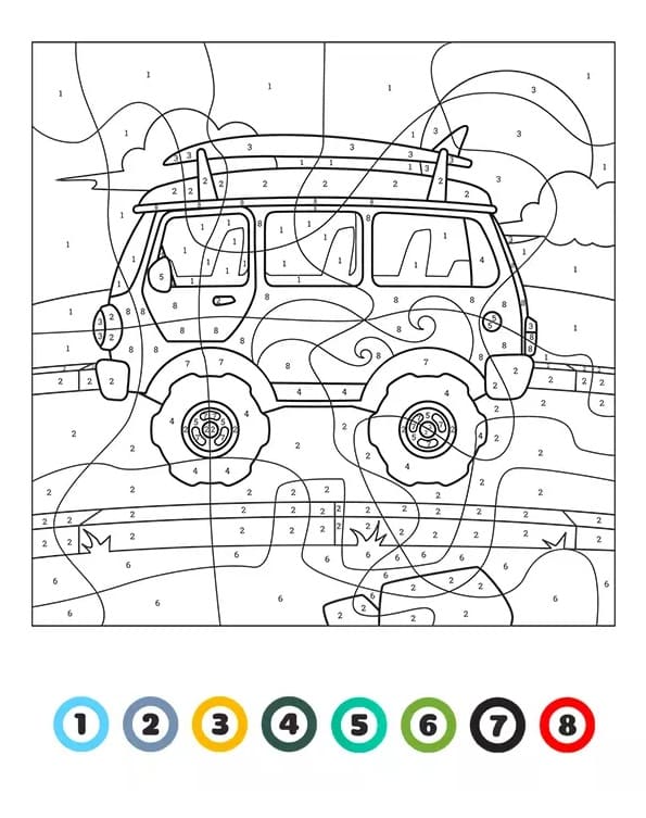 Gratuit Bus Coloriage magique