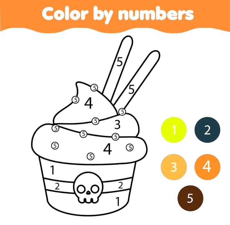 Gratuit Cupcake Coloriage magique