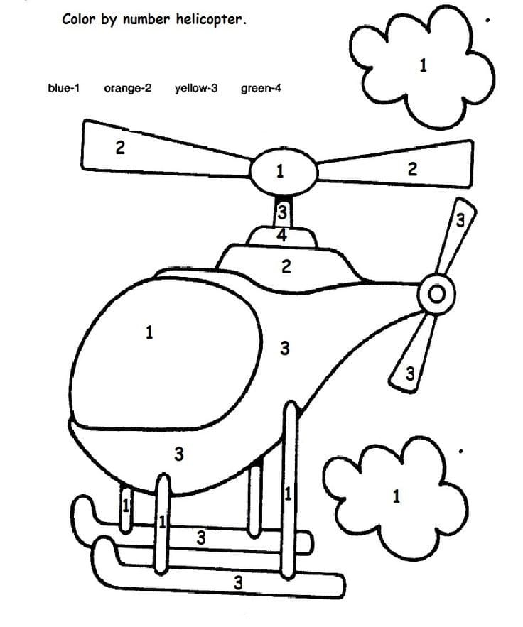 Gratuit Imprimable Hélicoptère Coloriage Magique