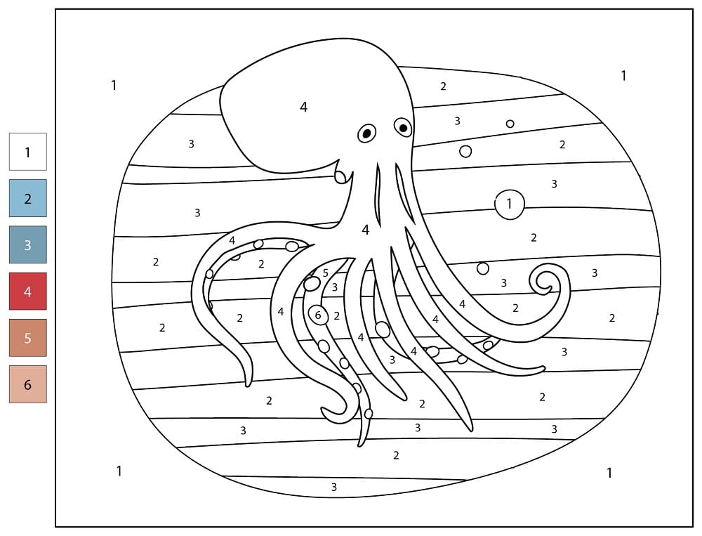 Gratuit Imprimable Pieuvre Coloriage magique