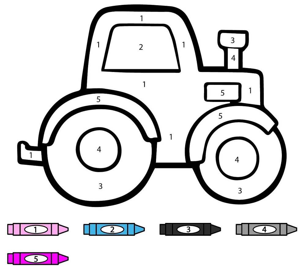 Gratuit Imprimable Tracteur Coloriage Magique