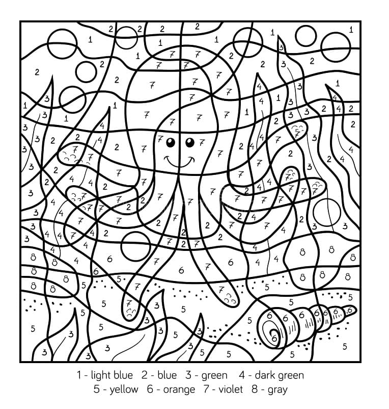 Gratuit Pieuvre Coloriage magique