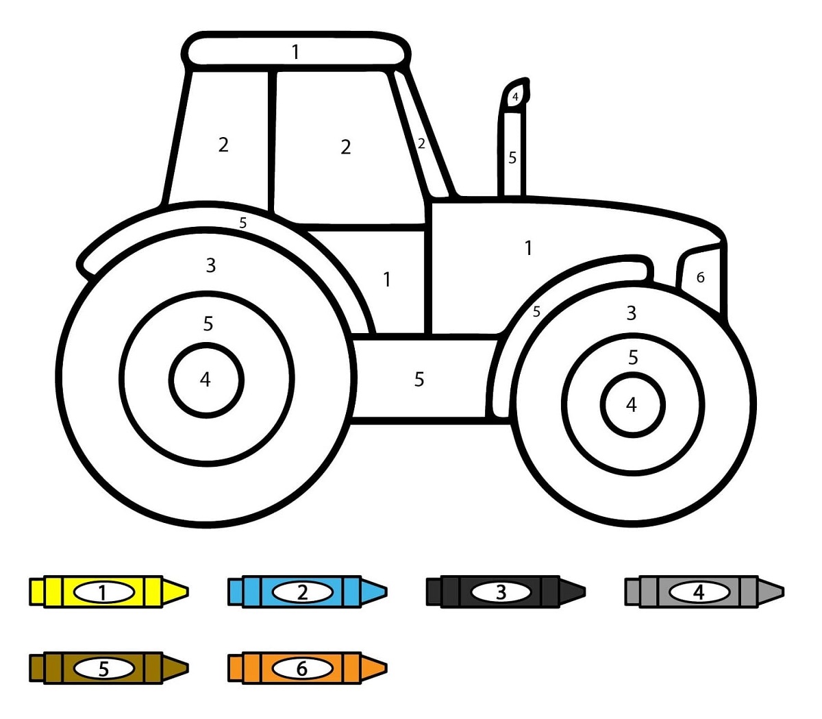 Gratuit Tracteur Coloriage Magique