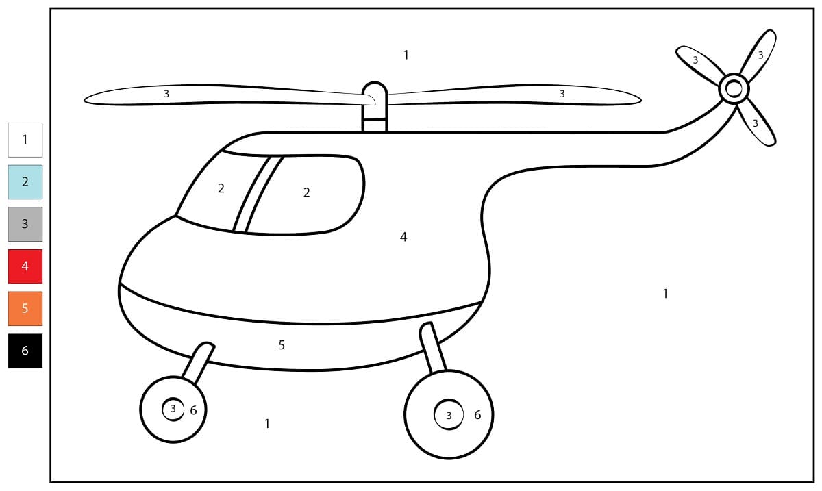 Hélicoptère Basique Coloriage Magique