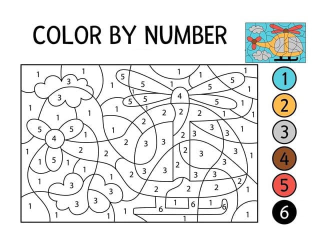 Hélicoptère Bel Coloriage Magique