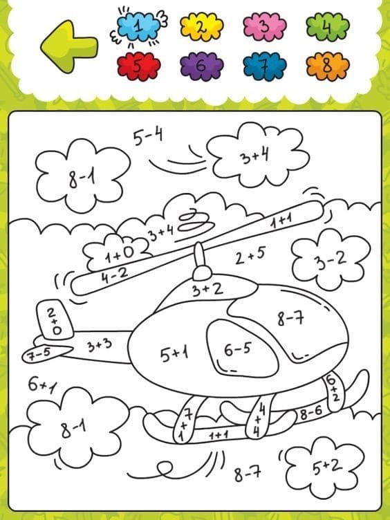 Hélicoptère Colorier par les mathématiques
