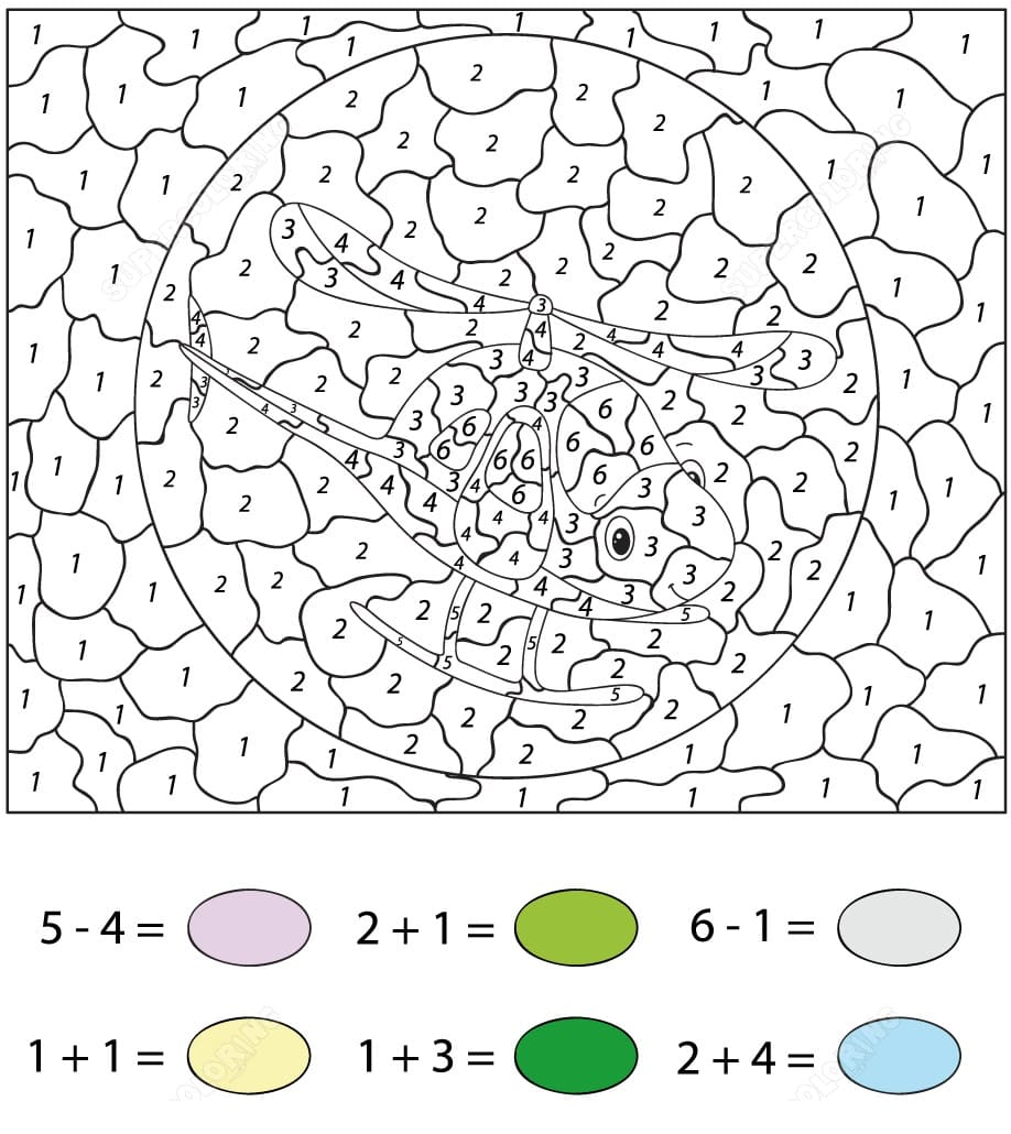Hélicoptère de dessin animé Coloriage Magique