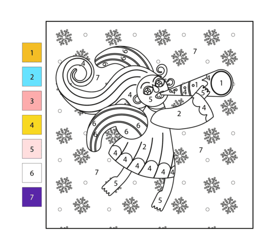Imprimable Ange Coloriage Magique