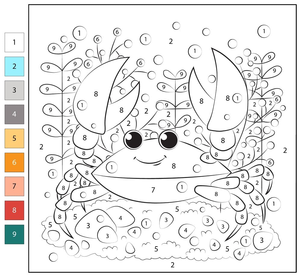 Imprimable Crabe Coloriage Magique