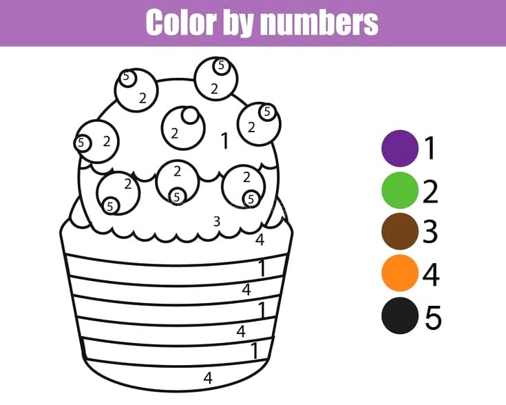 Imprimable Cupcake Coloriage magique