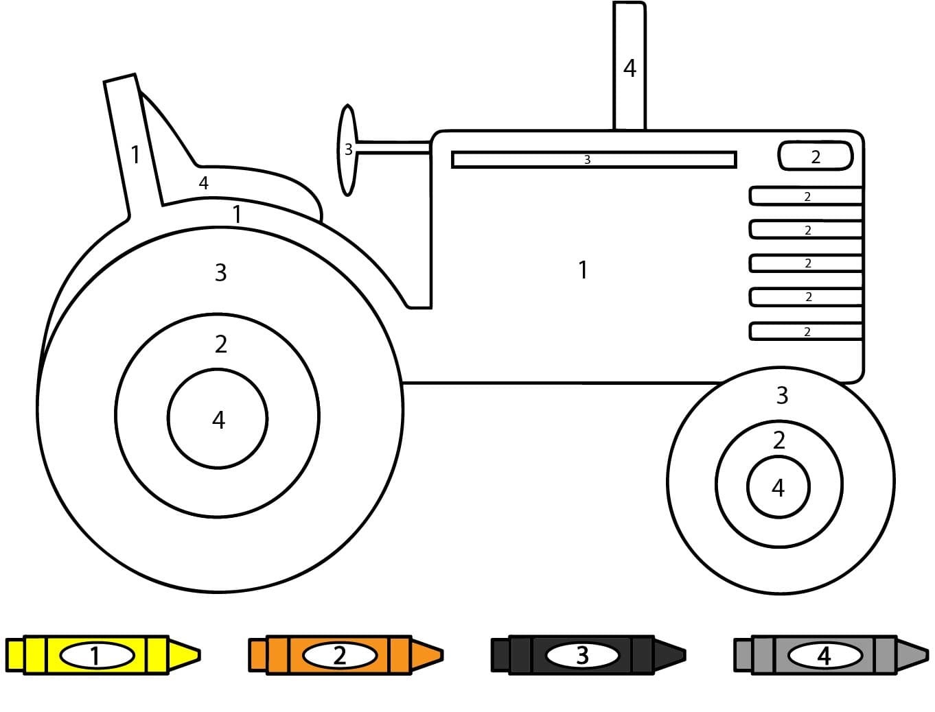 Imprimable Tracteur Coloriage Magique