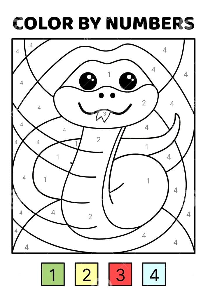 Joli serpent Coloriage magique