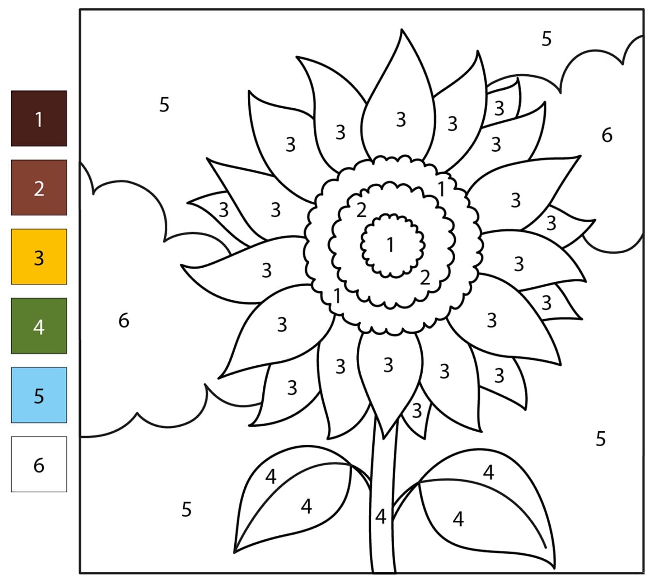 Joli Tournesol Coloriage magique