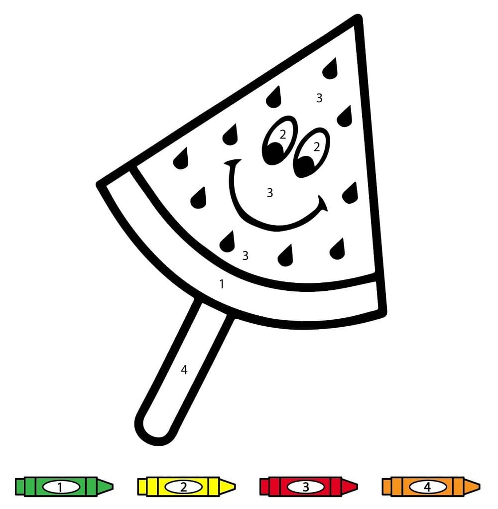 Joyeuse pastèque Coloriage magique