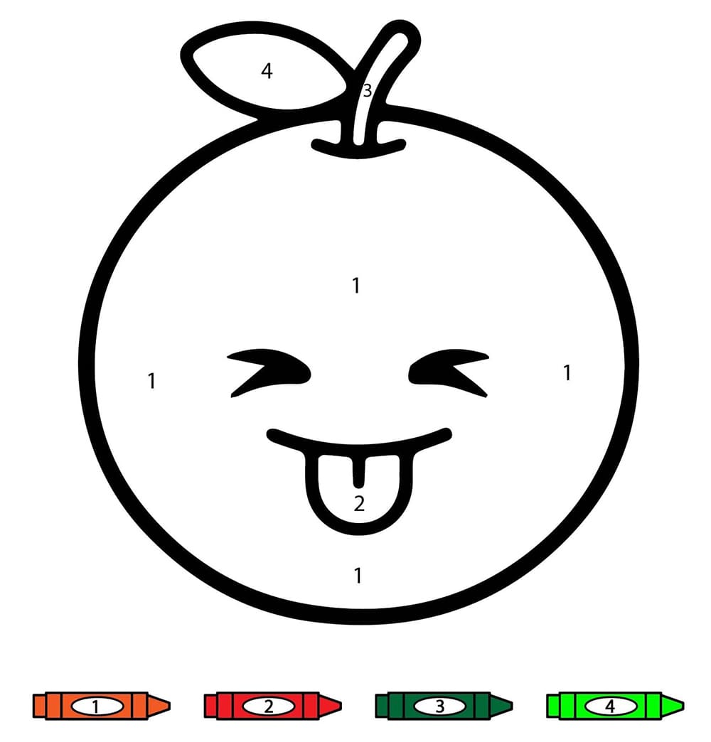 Orange heureuse Coloriage Magique
