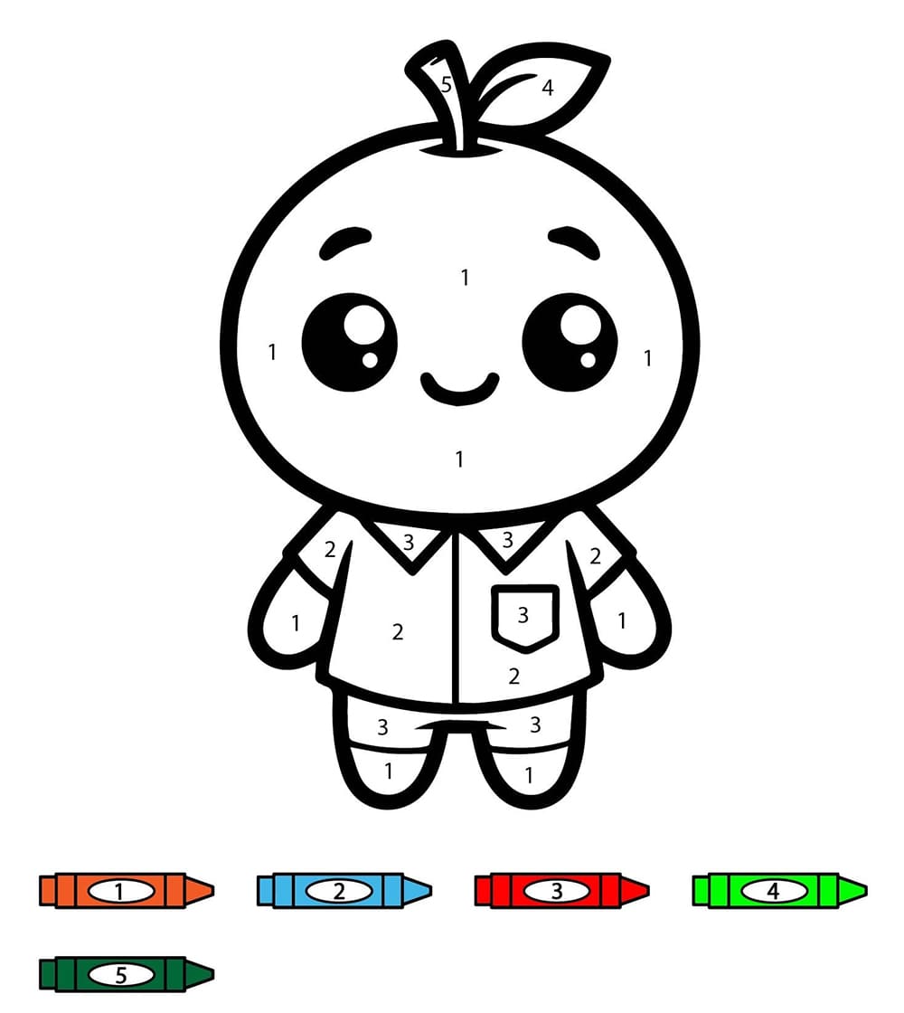 Orange Kawaii Coloriage magique
