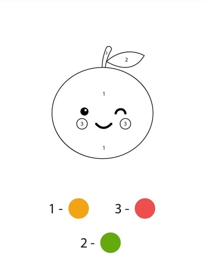Orange kawaii mignonne Coloriage Magique