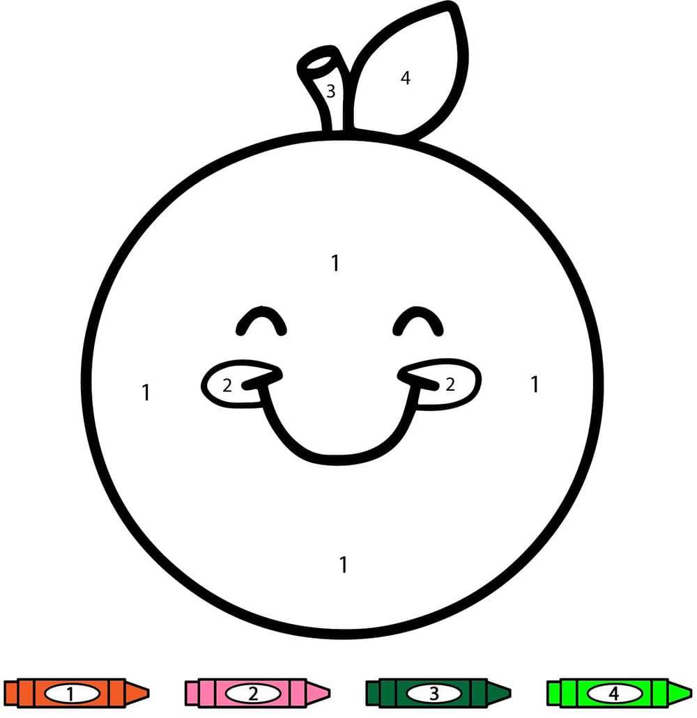 Orange pour les enfants Coloriage magique