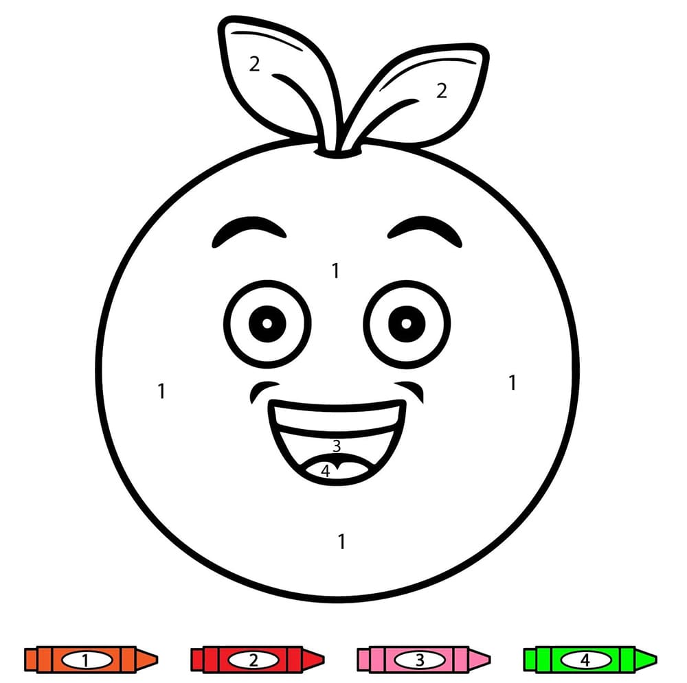 Orange Simple Coloriage magique