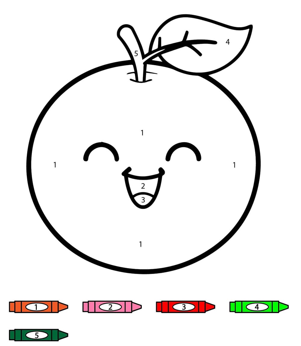 Orange souriante Coloriage magique