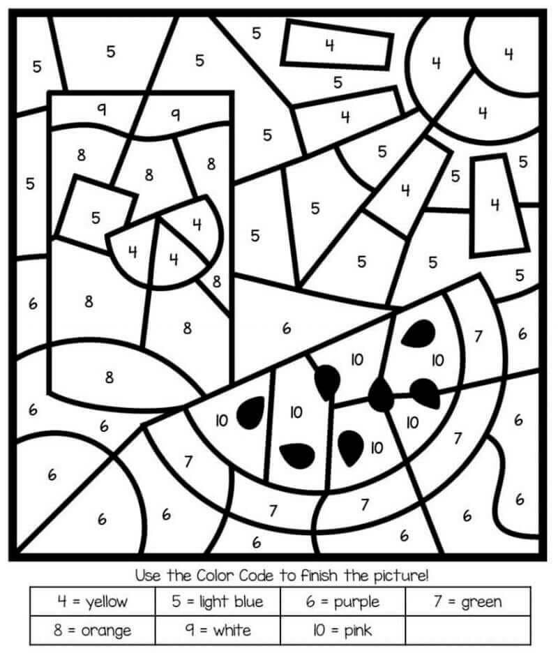 Pastèque d'été Coloriage magique