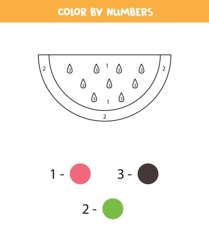 Pastèque pour les enfants Coloriage magique
