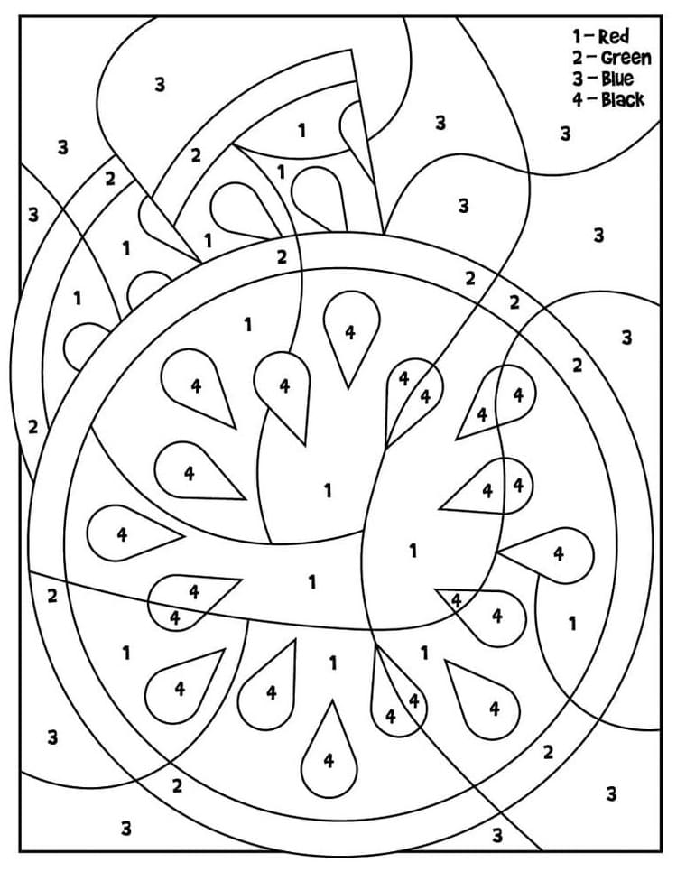 Pastèque sucrée Coloriage magique
