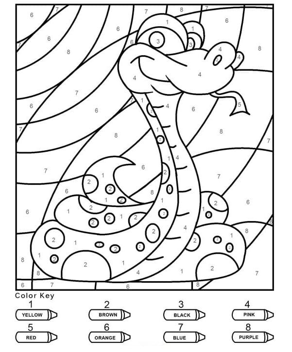 Serpent de dessin animé Coloriage magique