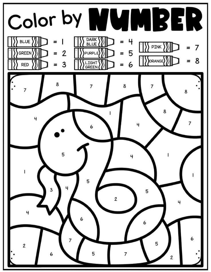 Serpent drôle Coloriage magique