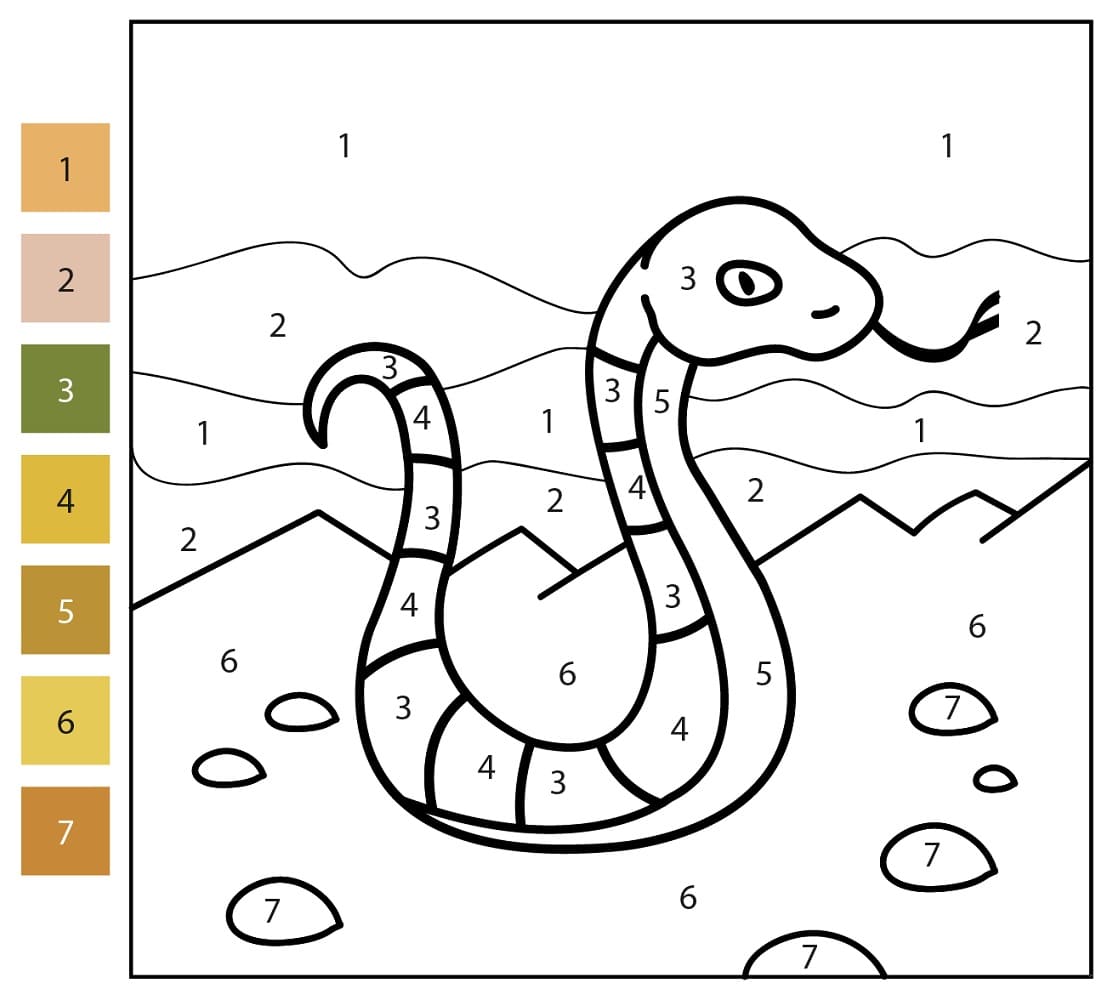 Simple Serpent Coloriage magique