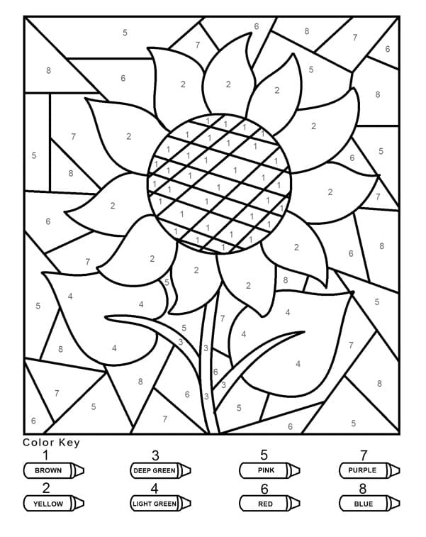 Simple Tournesol Coloriage magique