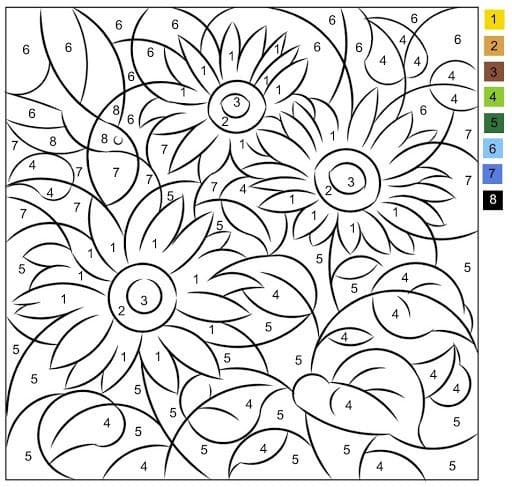 Tournesols Coloriage magique