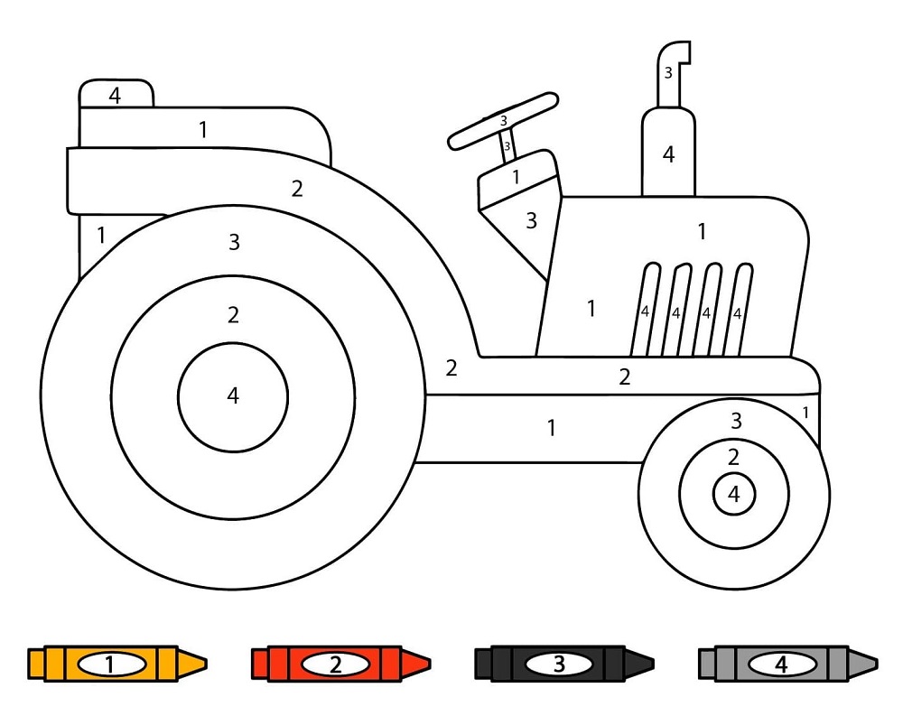 Tracteur Coloriage Magique Gratuit Imprimable