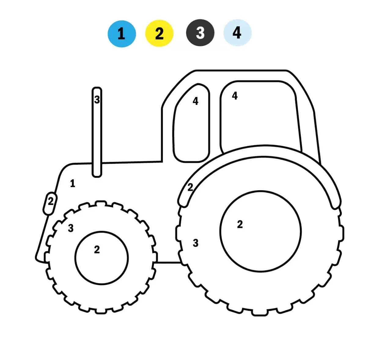 Tracteur Simple Coloriage Magique